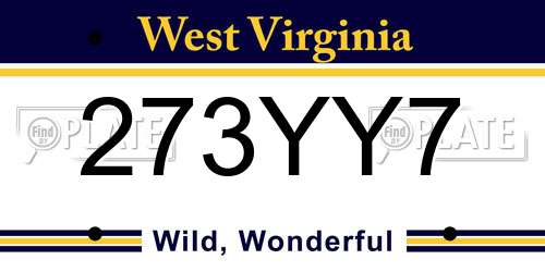 273YY7 West Virginia License Plate