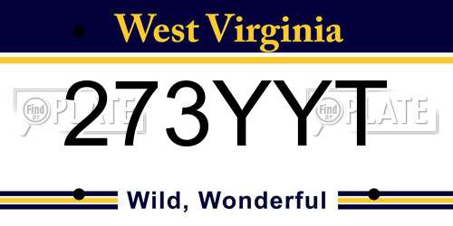 273YYT West Virginia License Plate