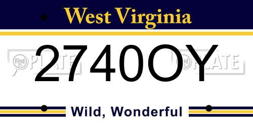 2740OY West Virginia License Plate