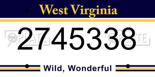 2745338 West Virginia License Plate