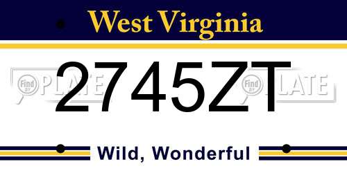 2745ZT West Virginia License Plate