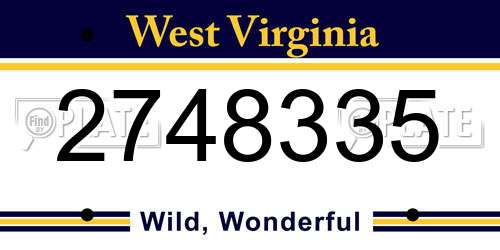 2748335 West Virginia License Plate