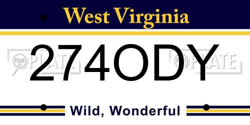 274ODY West Virginia License Plate