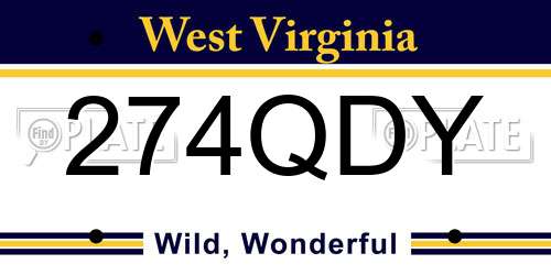 274QDY West Virginia License Plate
