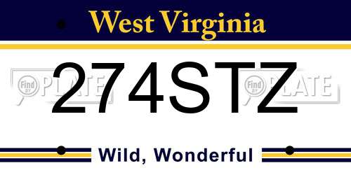 274STZ West Virginia License Plate
