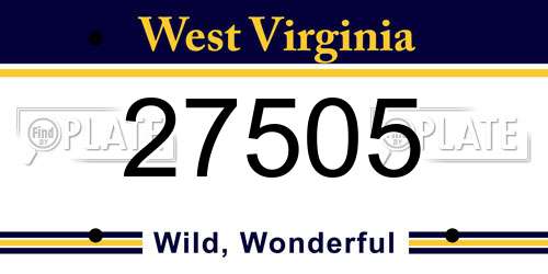 27505 West Virginia License Plate