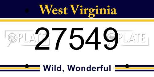 27549 West Virginia License Plate