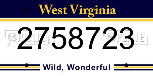 2758723 West Virginia License Plate