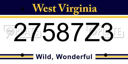 27587Z3 West Virginia License Plate