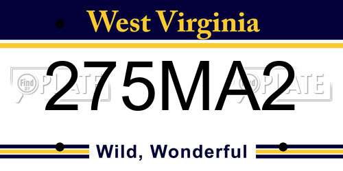 275MA2 West Virginia License Plate