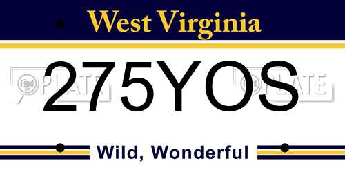 275YOS West Virginia License Plate