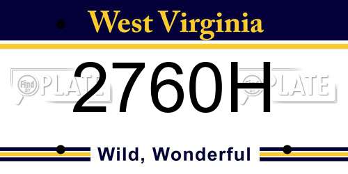 2760H West Virginia License Plate