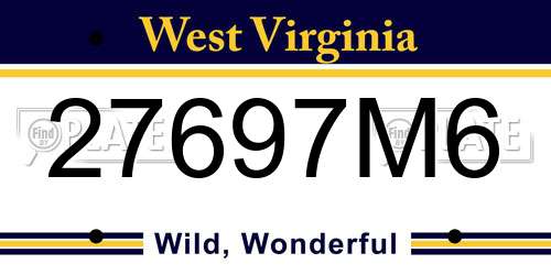 27697M6 West Virginia License Plate