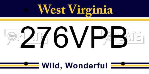 276VPB West Virginia License Plate