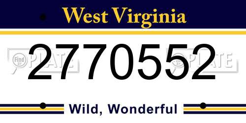 2770552 West Virginia License Plate