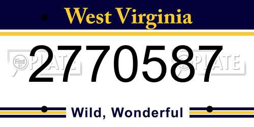 2770587 West Virginia License Plate
