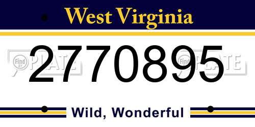 2770895 West Virginia License Plate