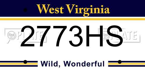 2773HS West Virginia License Plate