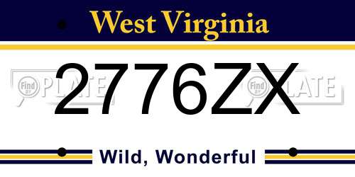 2776ZX West Virginia License Plate