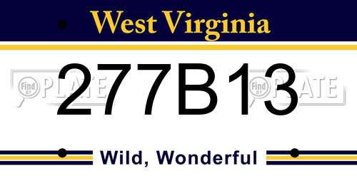 277B13 West Virginia License Plate