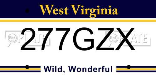 277GZX West Virginia License Plate
