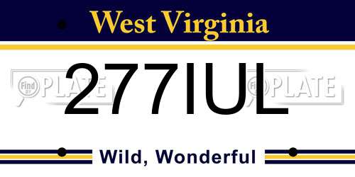 277IUL West Virginia License Plate
