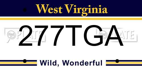 277TGA West Virginia License Plate