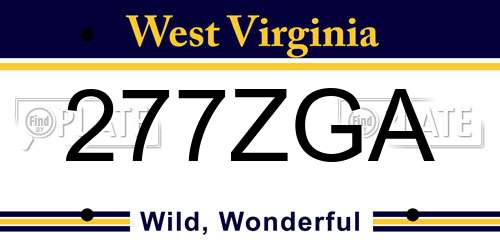 277ZGA West Virginia License Plate