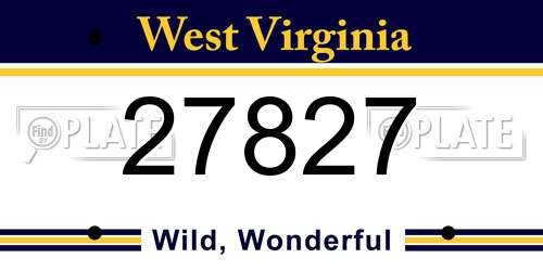 27827 West Virginia License Plate
