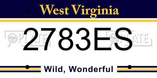 2783ES West Virginia License Plate