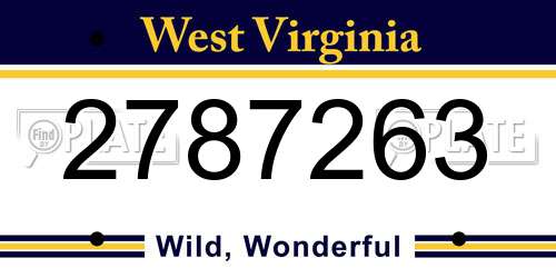 2787263 West Virginia License Plate