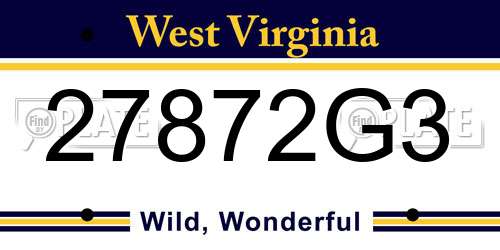 27872G3 West Virginia License Plate