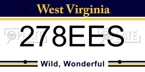 278EES West Virginia License Plate