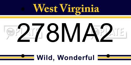 278MA2 West Virginia License Plate