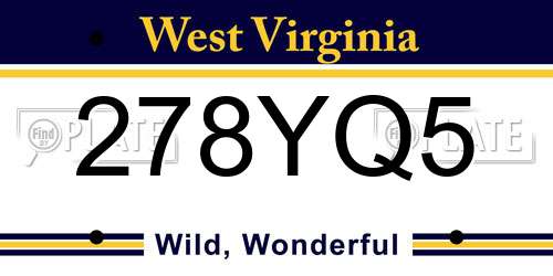 278YQ5 West Virginia License Plate