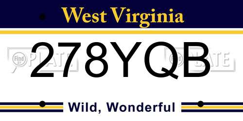 278YQB West Virginia License Plate
