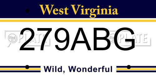279ABG West Virginia License Plate