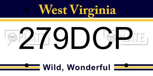 279DCP West Virginia License Plate