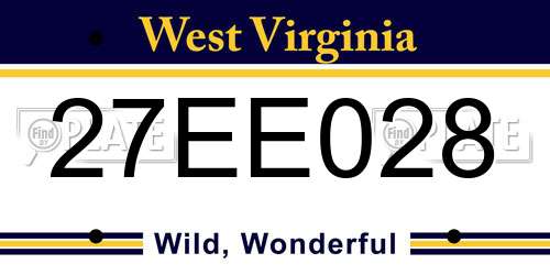 27EE028 West Virginia License Plate