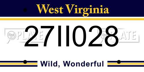 27II028 West Virginia License Plate