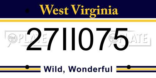 27II075 West Virginia License Plate