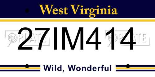 27IM414 West Virginia License Plate