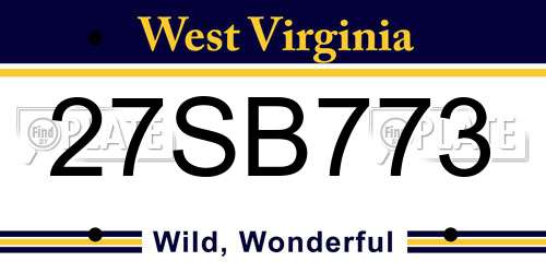 27SB773 West Virginia License Plate