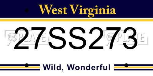 27SS273 West Virginia License Plate