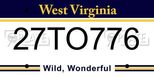 27TO776 West Virginia License Plate