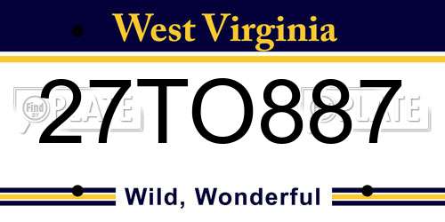 27TO887 West Virginia License Plate