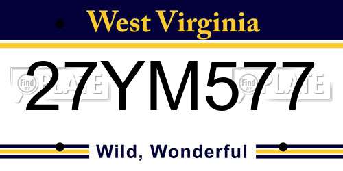 27YM577 West Virginia License Plate