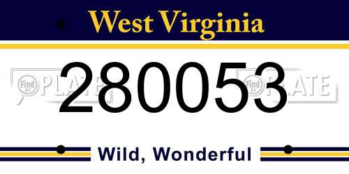 280053 West Virginia License Plate