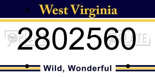 2802560 West Virginia License Plate