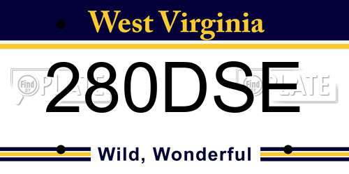 280DSE West Virginia License Plate